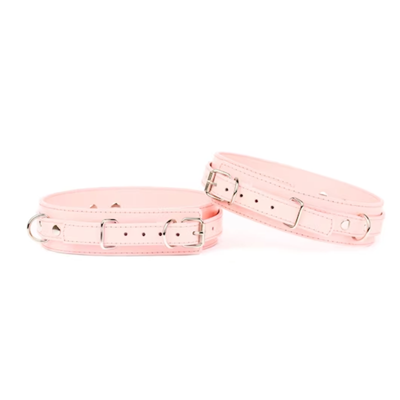 Pink tawv ncej puab cuffs